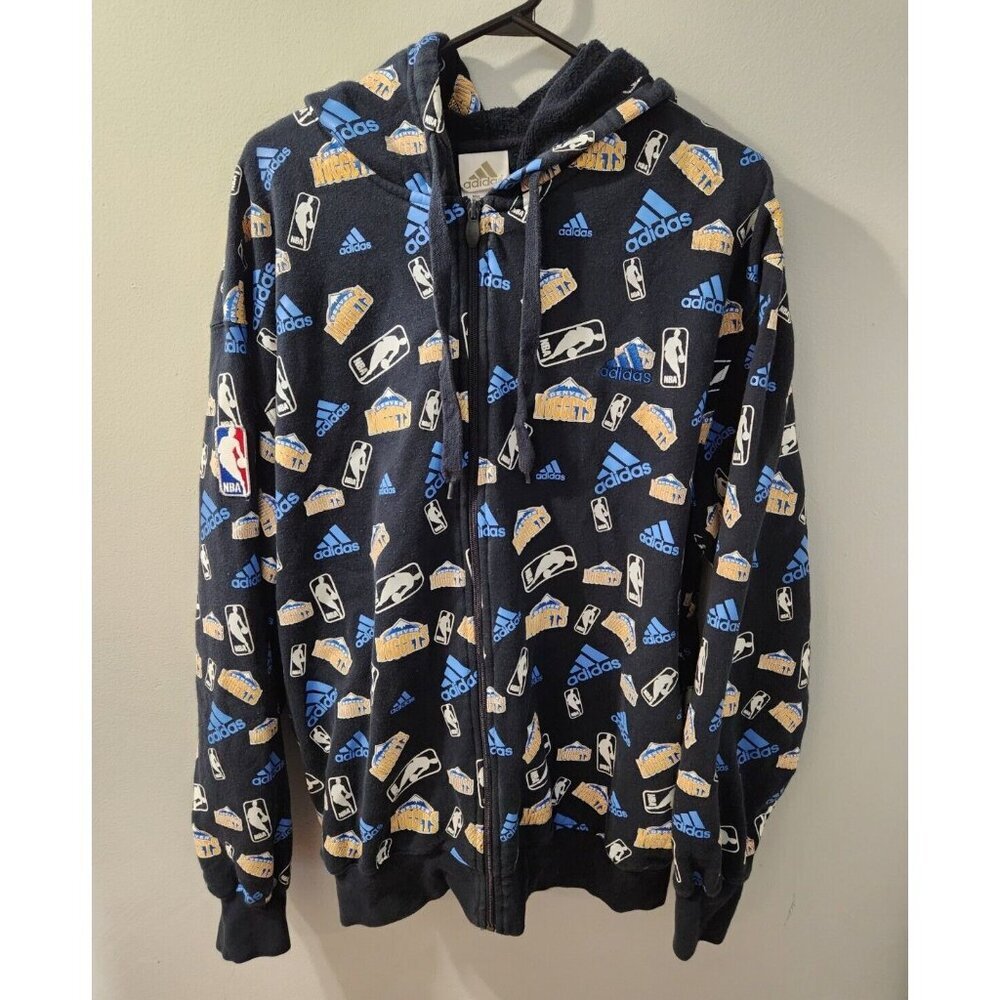 Denver Nuggets Adidas Zipper Hoodie Size Large NBA